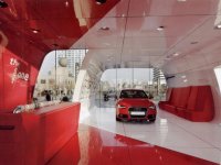進口汽車旗艦店展廳室內展示效果-2209-01